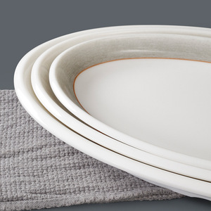 Xiangyuan American Commercial Restaurant <b>Melamine</b> Fish <b>Plate</b>, Imitation Porcelain Dish <b>Plate</b>, Plastic Dinner <b>Plate</b>, Oval <b>Plate</b>, - Product Image 4