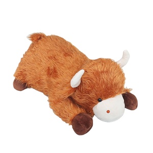 Nuevo juguete de vaca de peluche de alta calidad en serie de posición acostada amarilla para Cojines rellenos de algodón PP - Product Image 1