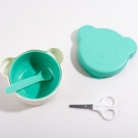 Lekvrije babyvoedingskom met deksel, sterke zuigkracht baby-afwenkomm, baby-eetkom, geschikt voor gezin en reizen