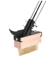 Brosse à désherbeur télescopique en acier inoxydable pour le nettoyage des interstices de jardin, grattoir à mousse pour pavés et joints de patio