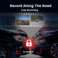 Caméra embarquée 2K 2CH avec écran 3'' FHD, grand angle de vue, connexion à l'application mobile, capteur G, mode parking 24h/24