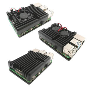 Fuzhongqi Raspberry <span class=keywords><strong>Pi</strong></span> 4 с одним или двумя вентиляторами, металлическая оболочка, коробка из алюминиевого сплава, электронный аксессуар, модель A_RPI_11_heatsinkfan - Product Image 4