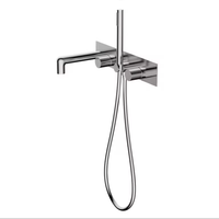 Ensemble de robinetterie thermostatique pour baignoire et douche, finition bronze brossé en laiton non revêtu, doux pour hôtels et maisons, avec fonction pluie et massage, céramique