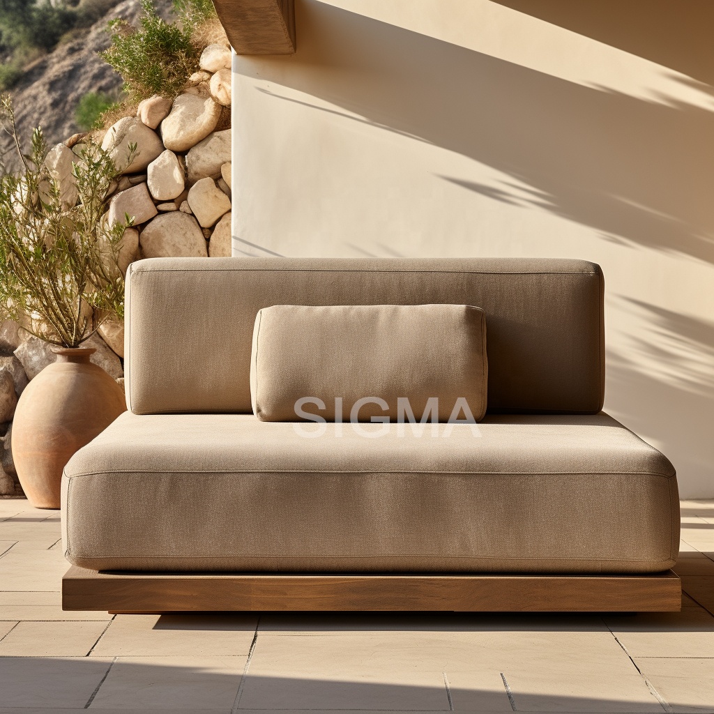 New design outdoor furniture teak wood patio garden couch sectional sofa set