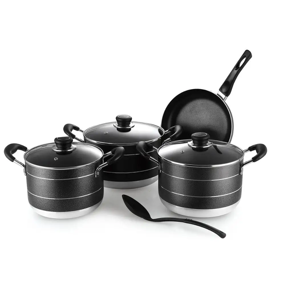 7 pcs high quality aluminum pots and pans non-stick kitchen pots cookware sets