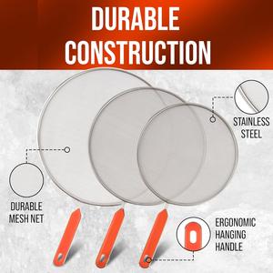 Pantalla contra salpicaduras para sartén, cubierta protectora contra salpicaduras de grasa de acero, salpicaduras de aceite al chisporrotear tocino, cocinar pollo frito o palomitas - Product Image 4
