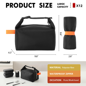 Custom Large Capacity Portable Durable Insulated Thermal Tote Lunch Bag Adult/School/Travel <b>Collapsible</b> Cooler for Food <b>Storage</b> - Product Image 2