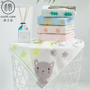 ผ้าขนหนูอาบน้ำคอตตอนเลิฟคิดส์ผ้าฝ้ายแท้ 25x50 ซม. ลายการ์ตูนสำหรับใช้ในบ้าน - Product Image 5