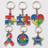 Porte-clés personnalisés en gros de haute qualité, pendentifs en forme de pièce de puzzle, souvenirs d'événements caritatifs pour la sensibilisation à l'autisme