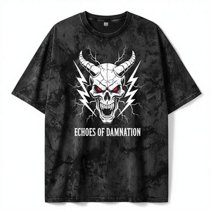 T-shirt pour homme sur mesure, délavé à l'acide, effet vintage, tissu en coton doux, respirant, confortable, coupe classique, tie-dye, écologique - Product Image 1