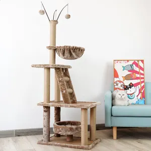 Hot selling new design high quality cat Tree House Furniture Climbing Tower cat scratcher house