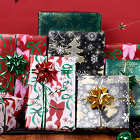 Papier d'emballage cadeau en silicone enduit de luxe, série Noël, emballage décoratif haut de gamme pour cadeaux de fêtes, recyclable