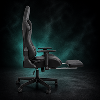 Silla de Oficina Giratoria Ergonómica, Extensible, Plegable, de Cuero PU, con Refrigeración y Masaje, para Juegos de PC