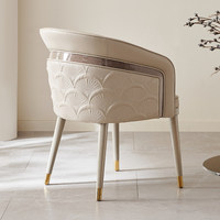Chaises de salle à manger en bois massif avec revêtement en tissu doux et accoudoirs - Style chinois moderne pour villas, restaurants, hôtels, salons de thé