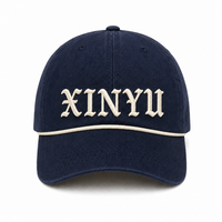 Casquette de baseball 6 panneaux en sergé 100% coton, couleur basique, à rayures, avec broderie gothique, visière courbée, style streetwear décontracté, pour l'extérieur