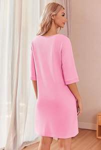 Venta al por mayor Zip up Batas para las mujeres Waffle Albornoz <span class=keywords><strong>Casa</strong></span> Vestido Ligero Hasta la rodilla <span class=keywords><strong>Bata</strong></span> - Product Image 2