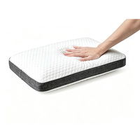 Oreiller de lit ergonomique en mousse à mémoire de forme à rebond lent, avec housse tricotée respirante, soutien du cou, pour dormeurs sur le côté et sur le dos
