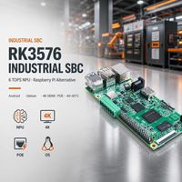 Komputer Industri RK3576 Box Edge AI Tanpa Kipas 6 TOPS NPU Ubuntu Debian 12 Router DIN Rail CAN RS485 PC Industri Tertanam