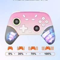 Manette de jeu sans fil BT 2.4GHz pour téléphone mobile, joystick avec lumière RGB, moteur de vibration, bouton turbo pour Android/iOS/PC, Gamepad X9