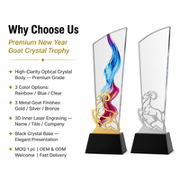 Trophée Métal Mouton Personnalisé avec Gravure sur Cristal – Récompense Haut de Gamme pour Célébrations d'Anniversaire, Réunions Annuelles, et Honneurs