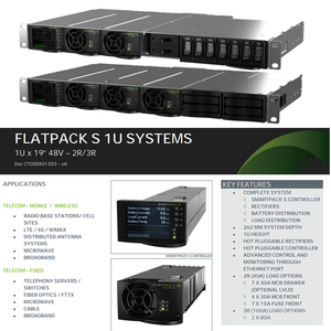 Système d'alimentation CC Eltek 5.4kw Compack Flatpack S 1U Intrepid +3R avec 3 redresseurs Flatpack S 48/1800 HE - Product Image 4