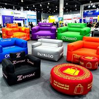 Pouf publicitaire gonflable portable, étanche et hermétique, avec impression personnalisée pour salons professionnels et événements
