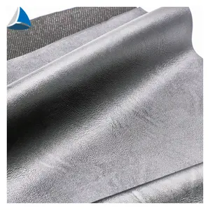 Black PVC leatherette garment faux leather PVC fabric for clothing