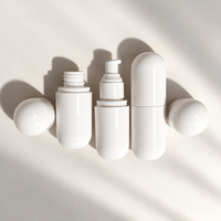 Flacon pompe pulvérisateur PET compact en forme de capsule pour cosmétiques et soins de la peau, 60ml, 80ml, 100ml, 120ml, 150ml, personnalisable avec logo