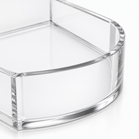 Plateau ouvert demi-rond en acrylique Calic, boîte de rangement transparente pour clés, stylos, petits objets, taille personnalisée, OEM, vente en gros