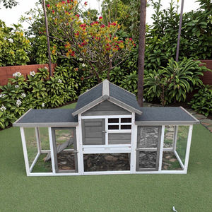 SDR031-grey à la mode en bois poulailler pour animaux de compagnie grand clapier à lapin pour <span class=keywords><strong>poule</strong></span> Chook Hamsters <span class=keywords><strong>furet</strong></span> coulissant Horizontal - Product Image 2