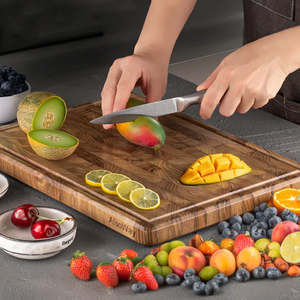 Planche à découper en grain <span class=keywords><strong>de</strong></span> bois <span class=keywords><strong>de</strong></span> teck robuste bloc <span class=keywords><strong>de</strong></span> boucher bloc à découper <span class=keywords><strong>de</strong></span> cuisine Double face avec poignée pour la cuisine à la maison - Product Image 6