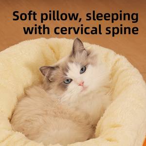 כל העונות וילה לחיות מחמד מספק בית כלב קטן עם דפוס מוצק נשלף צמר בד שינה כרית עיצוב פופולרי - Product Image 5