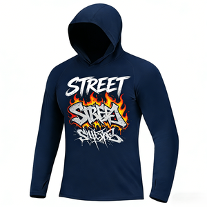 Multi Color <b>Flame</b> Print Hooded Sun <b>Shirt</b> Quick Dry UV Block Outdoor Sports Fishing Cycling Rash Guard For Unisex - Product Image 3