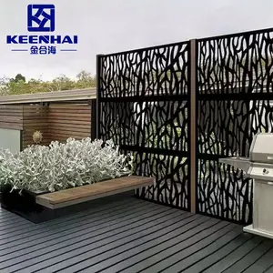 Aluminium putih kustom desain baru dalam ruangan pola seni besi Laser memotong bebas dan Panel dinding pagar logam berlubang