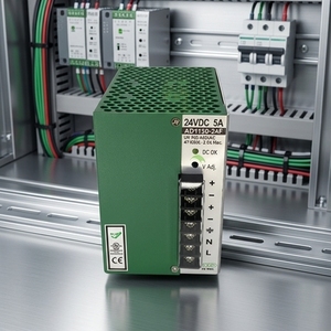 Fuente de Alimentación para Riel DIN de 24 V, Automatización Industrial, 120 W, Entrada de 100-240 VCA, Protección Contra Sobrecorriente (OCP), Sobretensión (OVP), Sobrecalentamiento (OTP), Sobrecarga (SCP) - Product Image 1