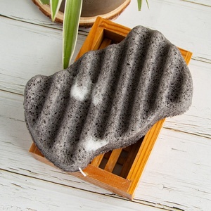Gloway – soins de peau personnalisés, éponge <span class=keywords><strong>Konjac</strong></span> au charbon de bois noir actif compressé de luxe 100% biologique naturel, vente en gros - Product Image 4