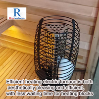 Ruang Sauna Kontainer Listrik & Kayu Bakar untuk 4-6 Orang, Desain Persegi Kayu Solid untuk Penggunaan di Gym dan Villa