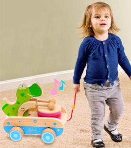 Carrito de madera personalizado para bebé, juguete educativo para niños con tambor de <span class=keywords><strong>cocodrilo</strong></span>, extraíble - Product Image 2