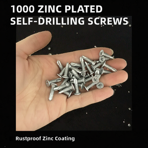 1000pcs Zinc Plated Silver ANTI <strong>RUST</strong> Class 4.8 Self Drilling <strong>Screw</strong> #10*5/8 M4.8*16mm Metric Steel Wood - Product Image 2