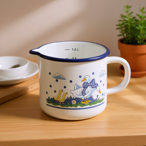 Jarra para Leche con Diseño de Pato, 1.0 L, Porcelana Esmaltada, Jarra para Crema y Azúcar con Boquilla - Product Image 2