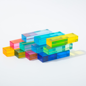 Rõ ràng màu sắc lớn khối Acrylic khối xây dựng đồ chơi cho trẻ em phong cách thiết kế đương đại cho những dịp sinh nhật - Product Image 1