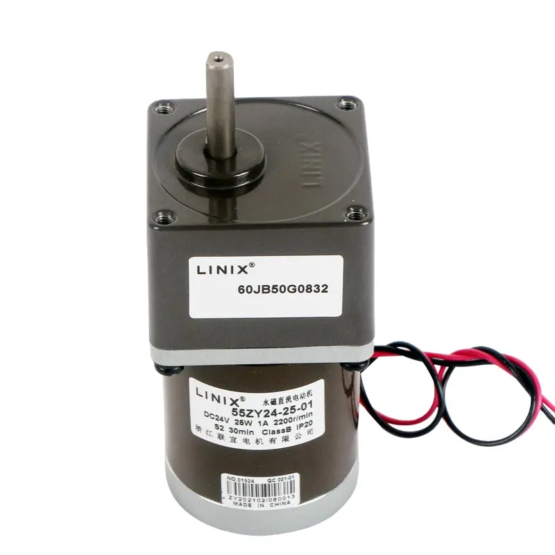 Linix-motor de engranaje 55ZY24-25, potente, alto torque, 3000 rpm, 24v