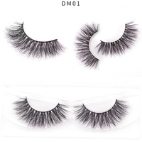 Cils en fourrure de vison 3D Heart Girl Factory, courts, 16 mm, série DM, super naturels, réutilisables, faux cils complets, bande complète, faux cils, marque privée