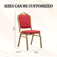 Chaises de banquet empilables de luxe en métal pour hôtels, conférences, événements, traiteurs, avec structure en acier commercial