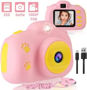 Jumon Gift Camera Digital Electronic Kids Selfie Cameras Pink Blue 2.0-inch Children 12mp Double Lens Kid Toy Video Camera