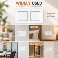 Cadre de prise murale double interrupteur, plaque frontale électrique modulaire, double panneau de couverture pour maison, hôtel, bureau, OEM, personnalisé, vente en gros