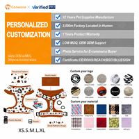 Ensemble Harnais pour Chien OEM d'Usine, Collier Rayé pour Animaux de Compagnie avec Laisse Durable, Harnais Anti-Traction en Maille Respirante Douce, Harnais Personnalisé pour Chien