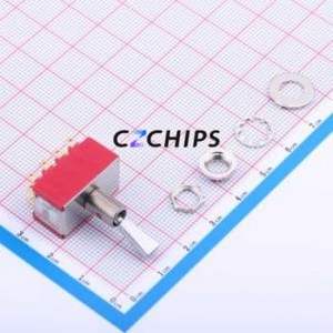 7401P3YZGE Toggle Switch Through hole Component (THT) Switch 4-Pole Double Throw 120V 28V Cylindrical Knob - Product Image 2