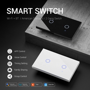 US 2 Gang Wall Smart <strong>Switch</strong> No Neutral&amp;Neutral Tuya Wifi <strong>Switch</strong> Wall Light <strong>Control</strong> <strong>System</strong> for Hotel/Home With Alexa Google - Product Image 2