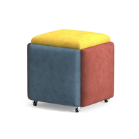 5-in-1 Modern Comfort Square Velvet Gepolsterter Fuß schemel Osmanen & Hocker mit für Rubik's Cube für die Aufbewahrung von Wohnungen
